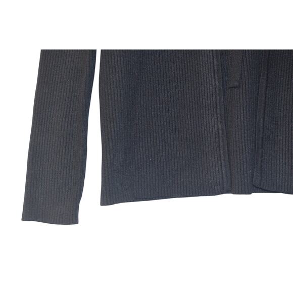 Bar III Women's Faux Fur Collar Ribbed Knit Sweater in Black - Picture 4 of 4